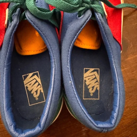 Vans Kids Low Top Sneakers - Red, Blue & Green - Picture 3 of 6